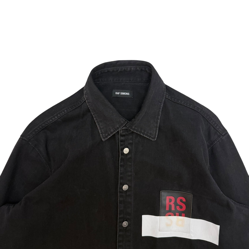 Raf Simons SS17 Carry Over Taped Logo Patch Denim Shirt (fits L-XL)