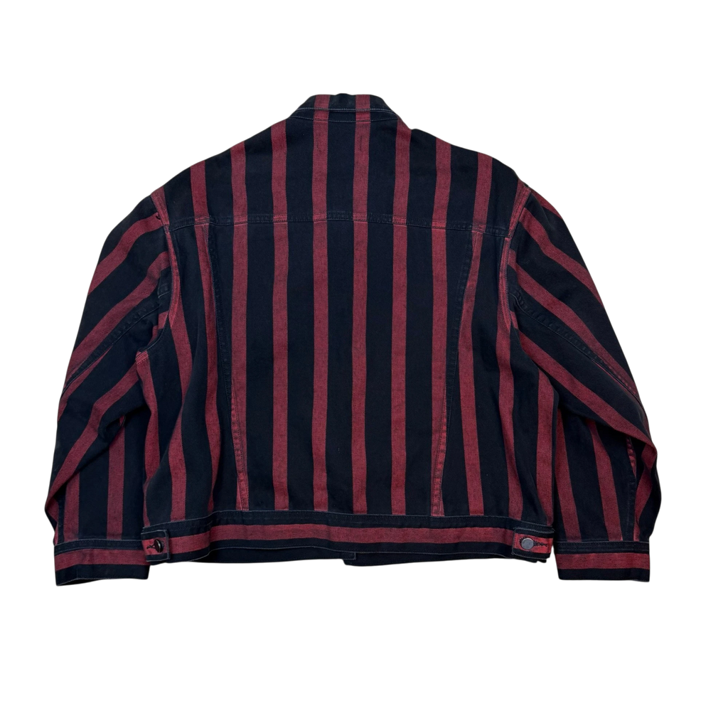 Bare Knuckles Striped Denim Jacket V2 Red/Black (Size M)