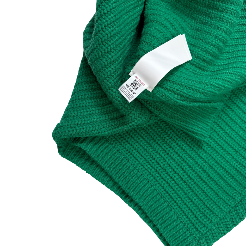 We11done Ribbed Wool Multi-Logo Square Knit Vest Green (Size L)