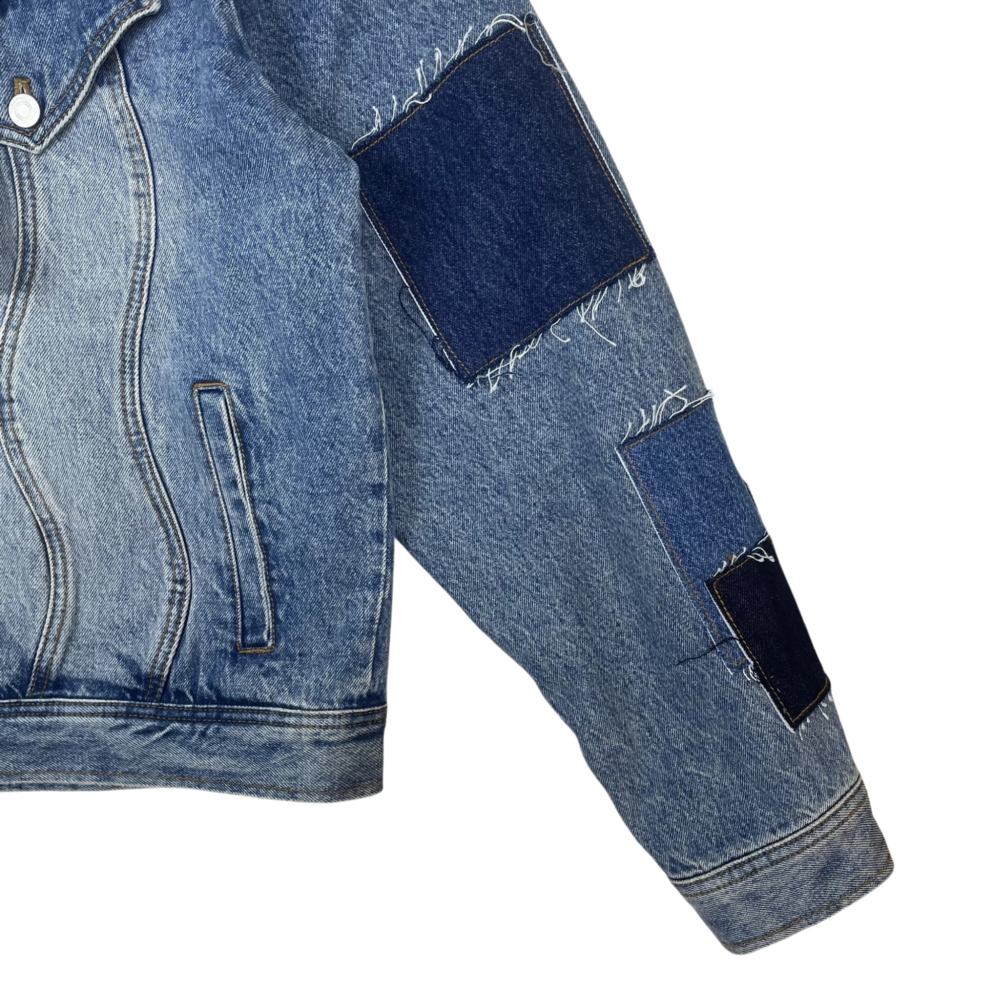 Andersson Bell Patchwork Denim Jacket Blue Multi (Size XL)