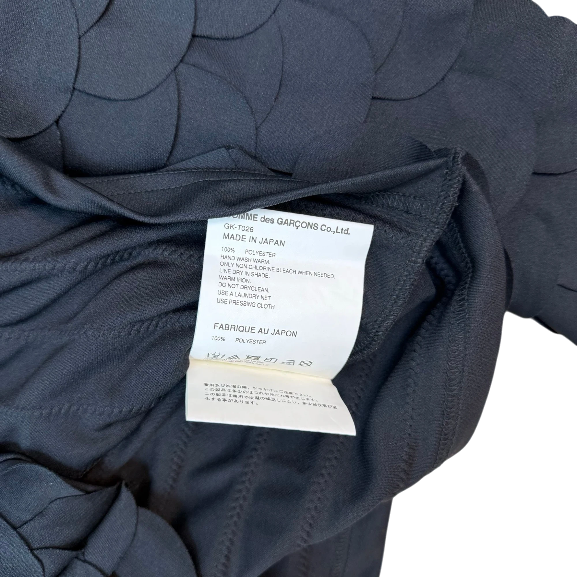 Comme des Garçons Scalloped Fish Scale Long Sleeve Black (Size XS)