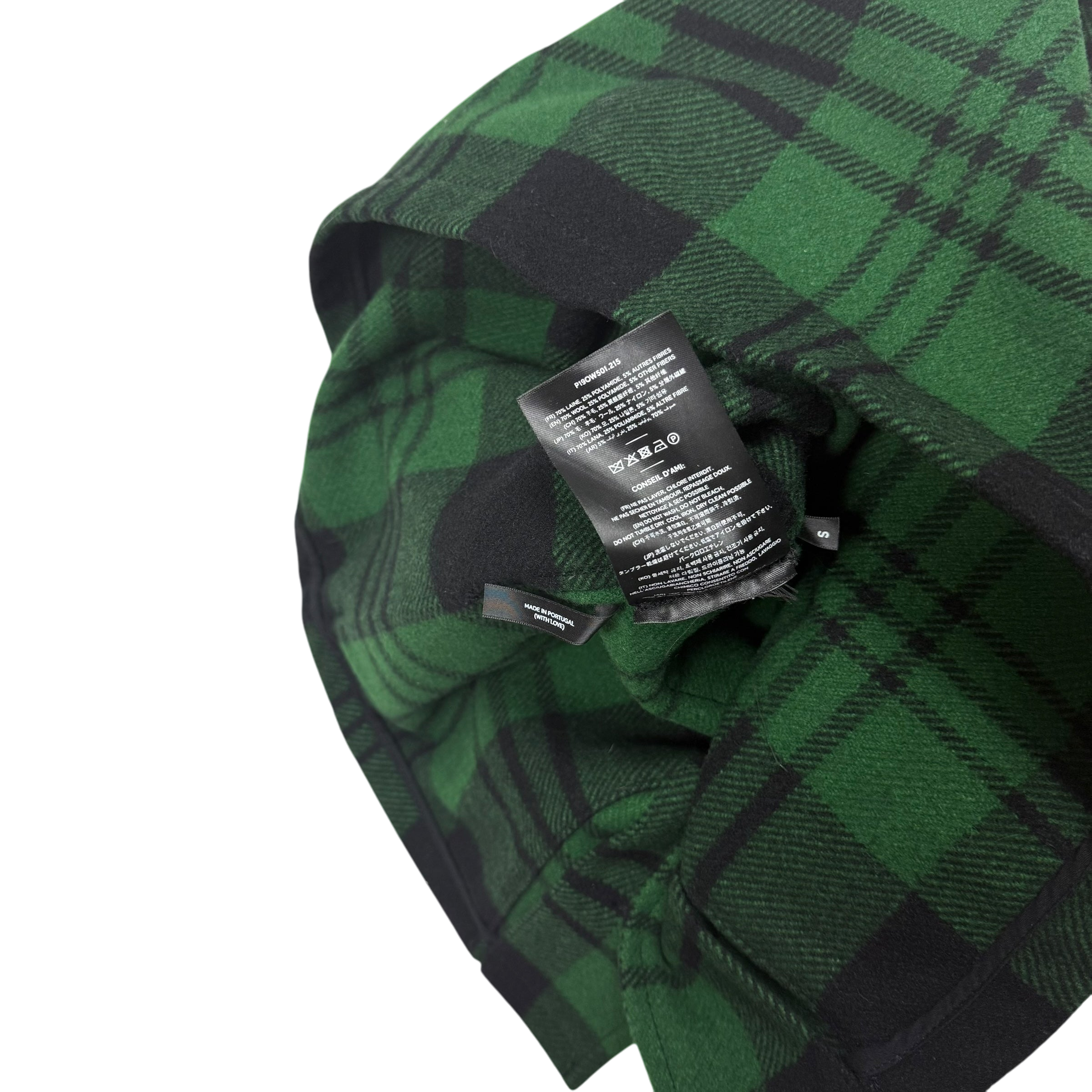 Ami SS19 Checked Wool-Blend Jacket Green (Size S)