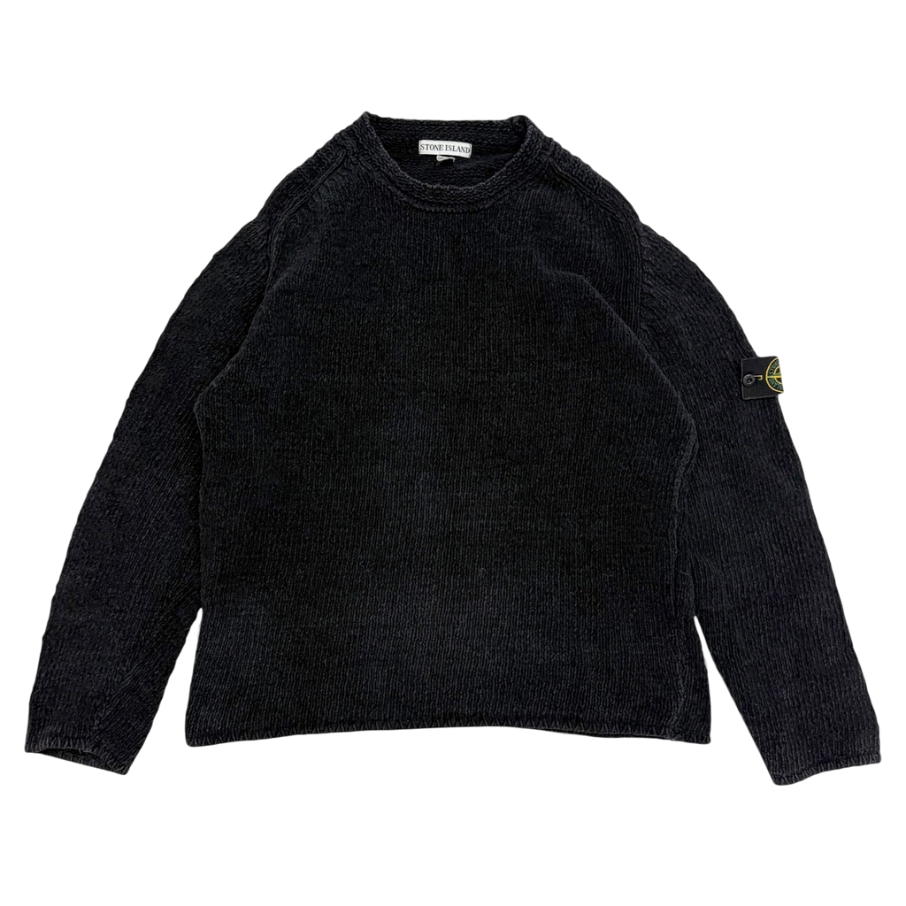 Stone Island AW00 Faded Heavy Ribbed Knit Sweatshirt (Size XL)