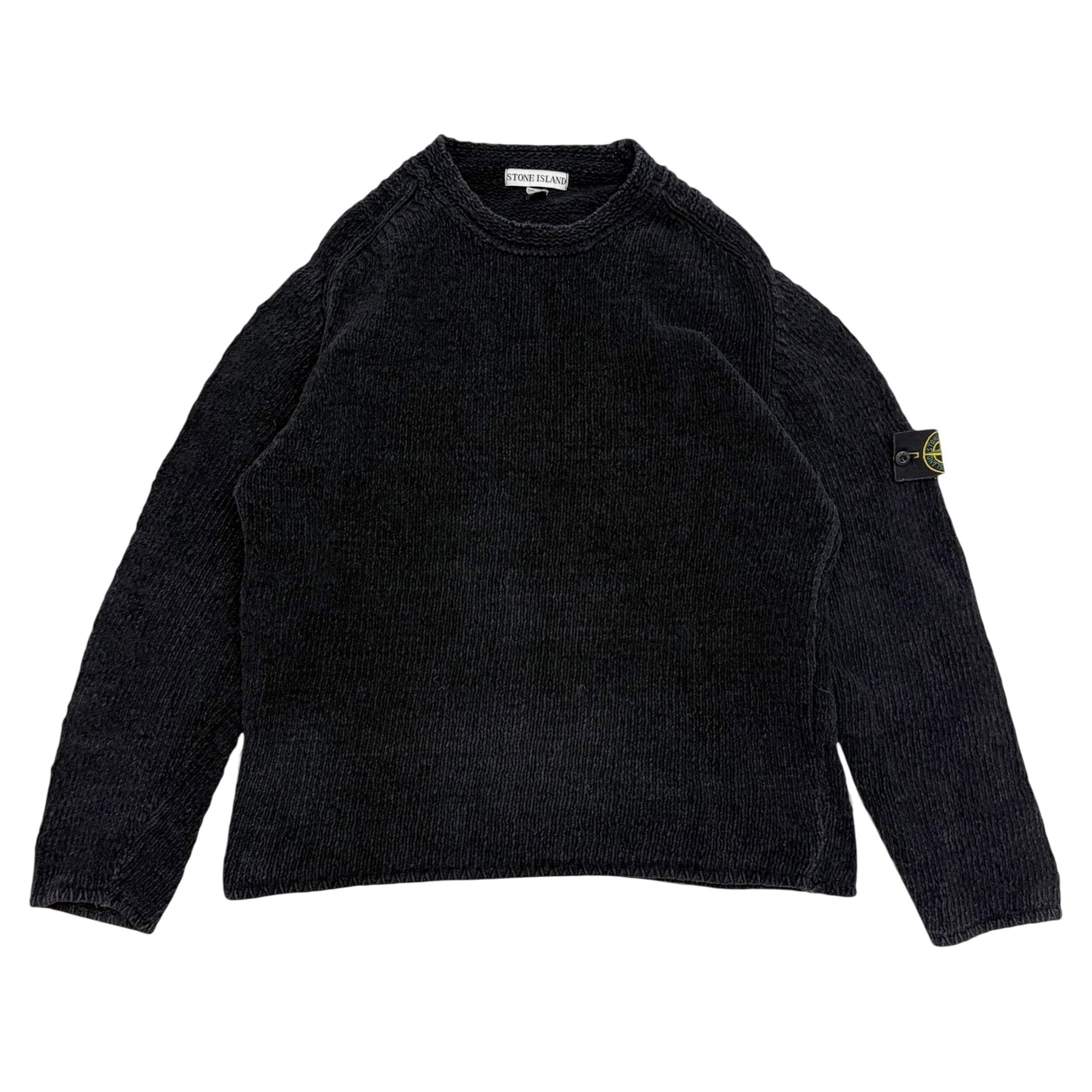 Stone Island AW00 Faded Heavy Ribbed Knit Sweatshirt (Size XL)