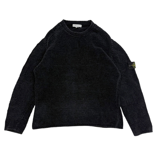 Stone Island AW00 Faded Heavy Ribbed Knit Sweatshirt (Size XL)