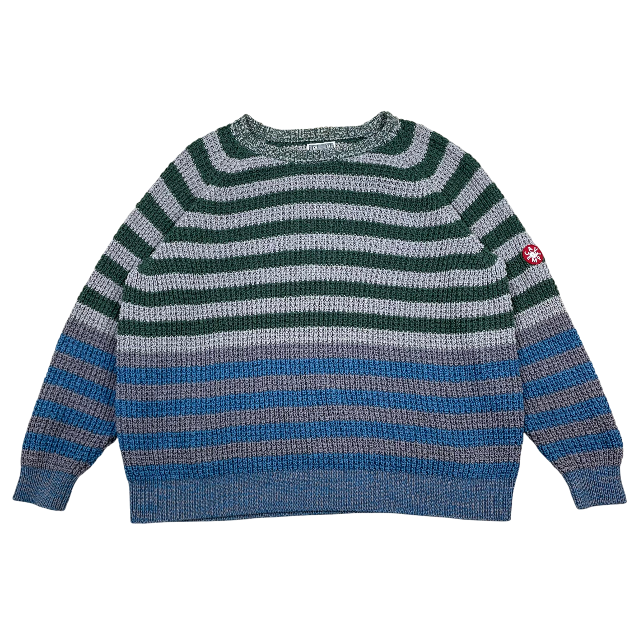 Cav Empt AW18 Striped Waffle Knit Crewneck Sweatshirt Multicolour (Fits L-XL)