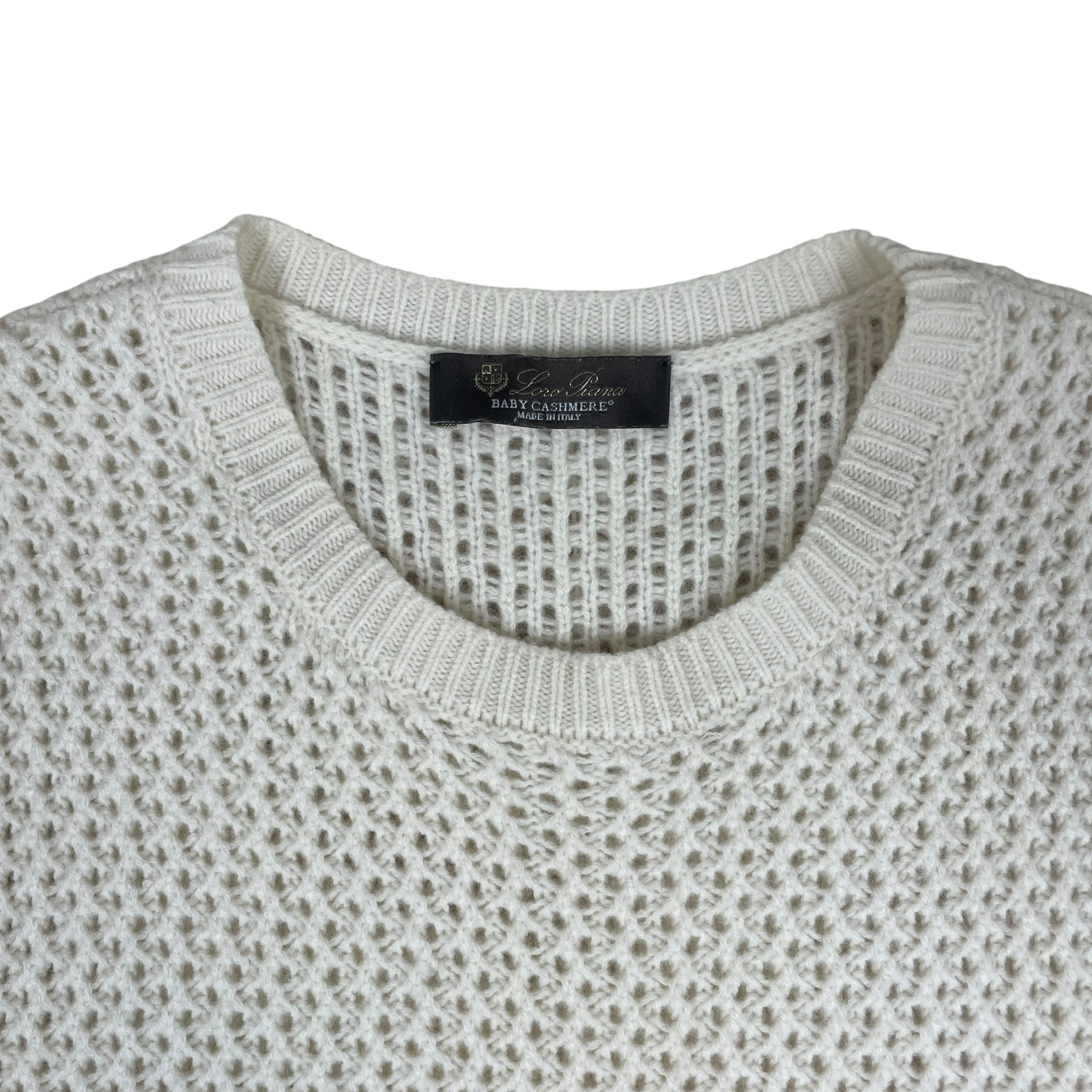 Loro Piana Pointelle-Knit Cashmere Dress Cream (Fits S-M Womens)
