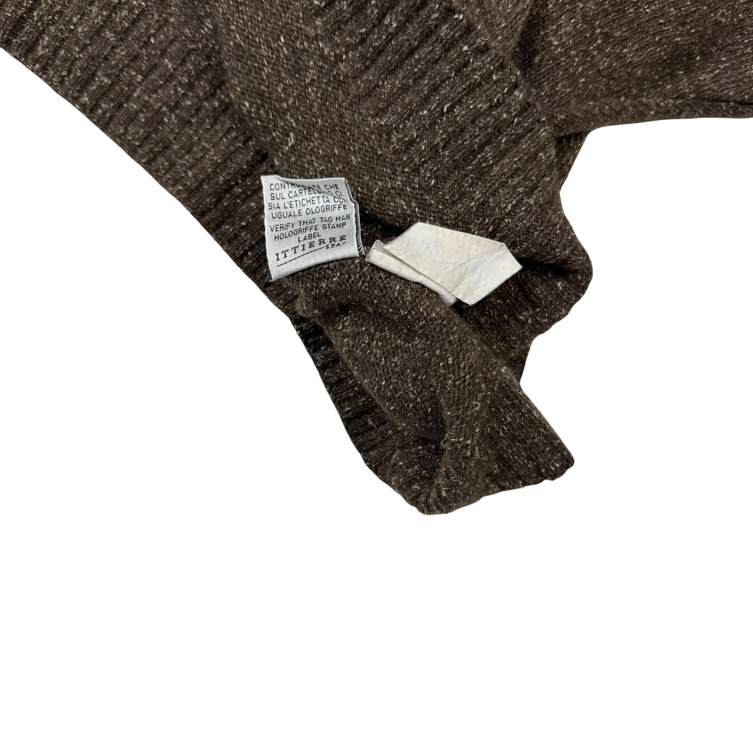 Versace 90s Medusa Logo Embroidered Wool Sweatshirt Brown (Size XL)