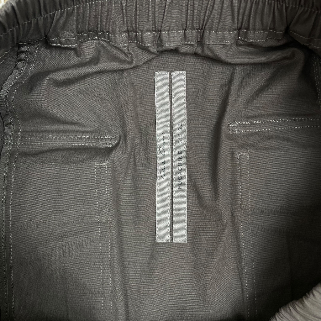 Rick Owens SS22 Fogachine Drop Crotch Nylon Trousers ‘Dust’ Grey (Size 54)