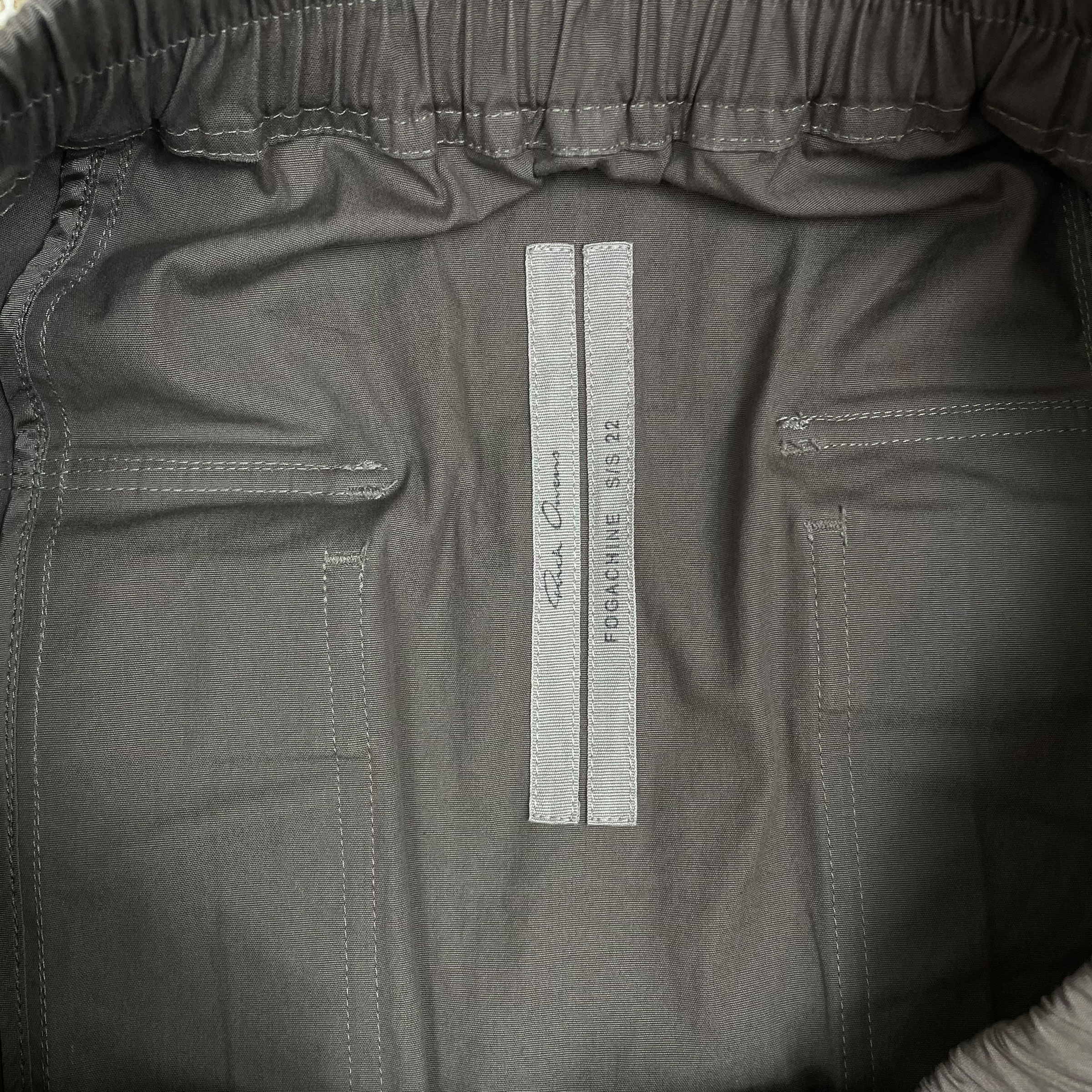 Rick Owens SS22 Fogachine Drop Crotch Nylon Trousers ‘Dust’ Grey (Size 54)