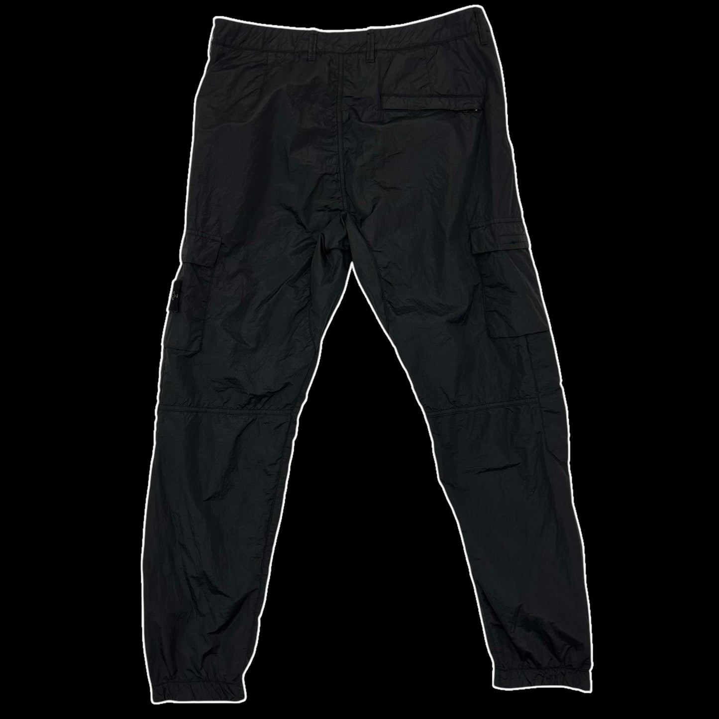 Stone Island Type RE Metal Nylon Cargo Pants Black (Size 34")