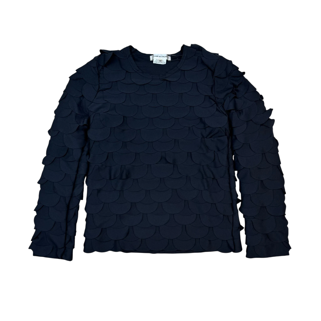 Comme des Garçons Scalloped Fish Scale Long Sleeve Black (Size XS)