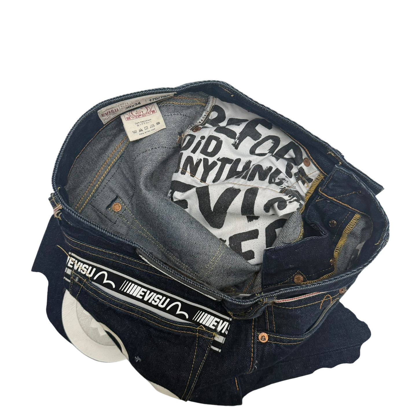 Evisu White Print Daicock Jeans
(Size 30”)