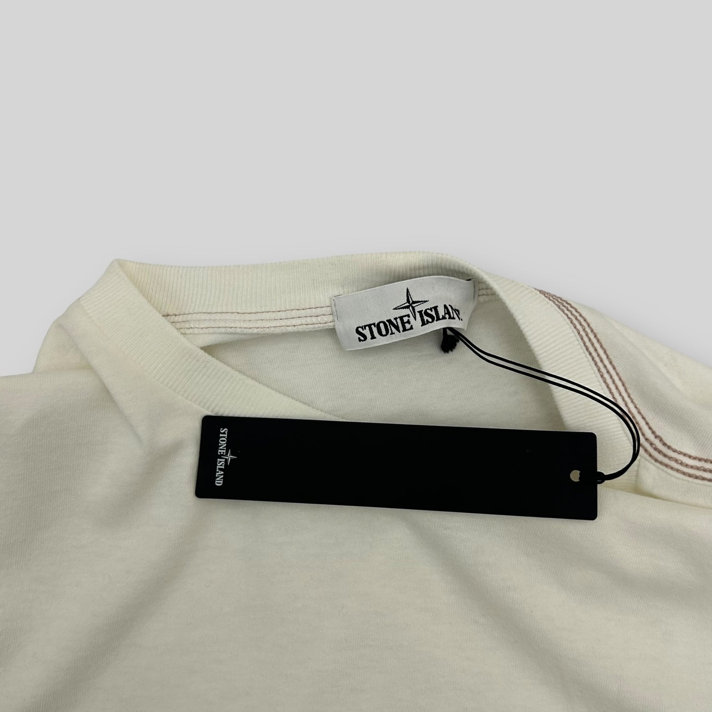 Stone Island Embodied Logo Long Sleeve Shirt White (Fits L/XL)