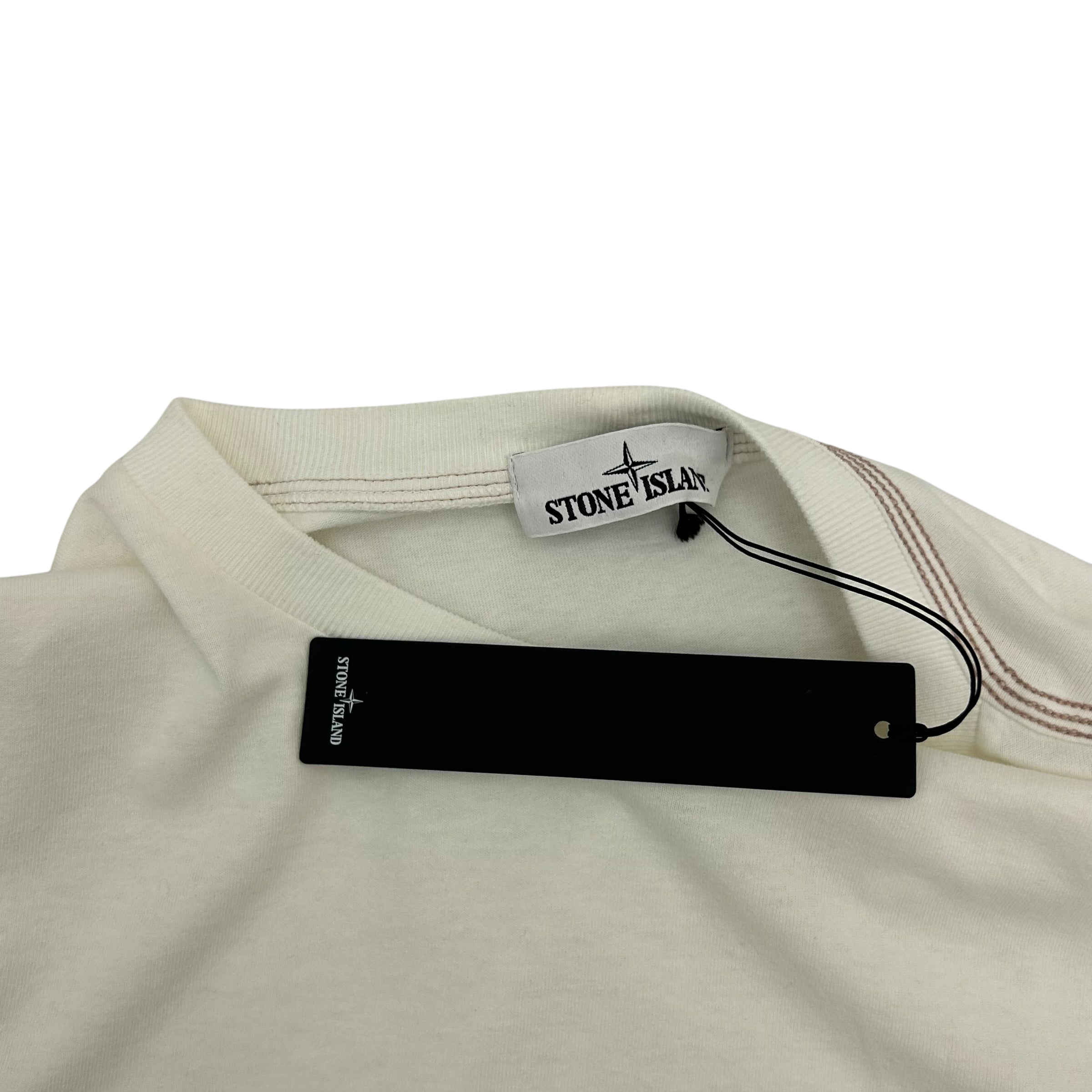 Stone Island Embodied Logo Long Sleeve Shirt White (Fits L/XL)