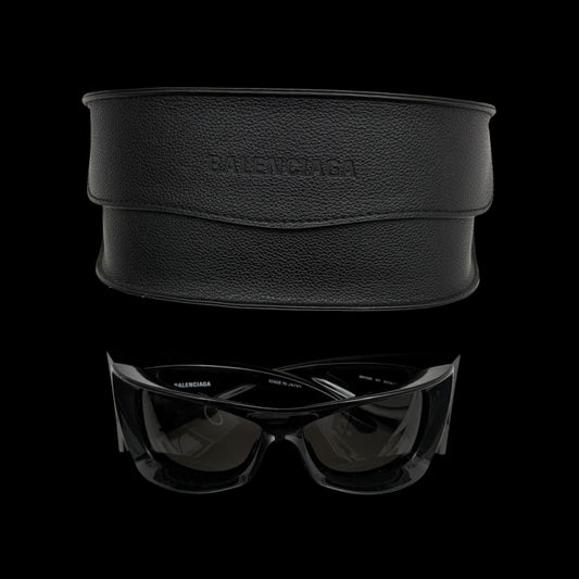Balenciaga BB0156S Oversized Wrap Sunglasses Black