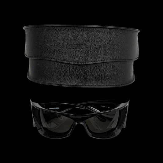 Balenciaga BB0156S Oversized Wrap Sunglasses Black
