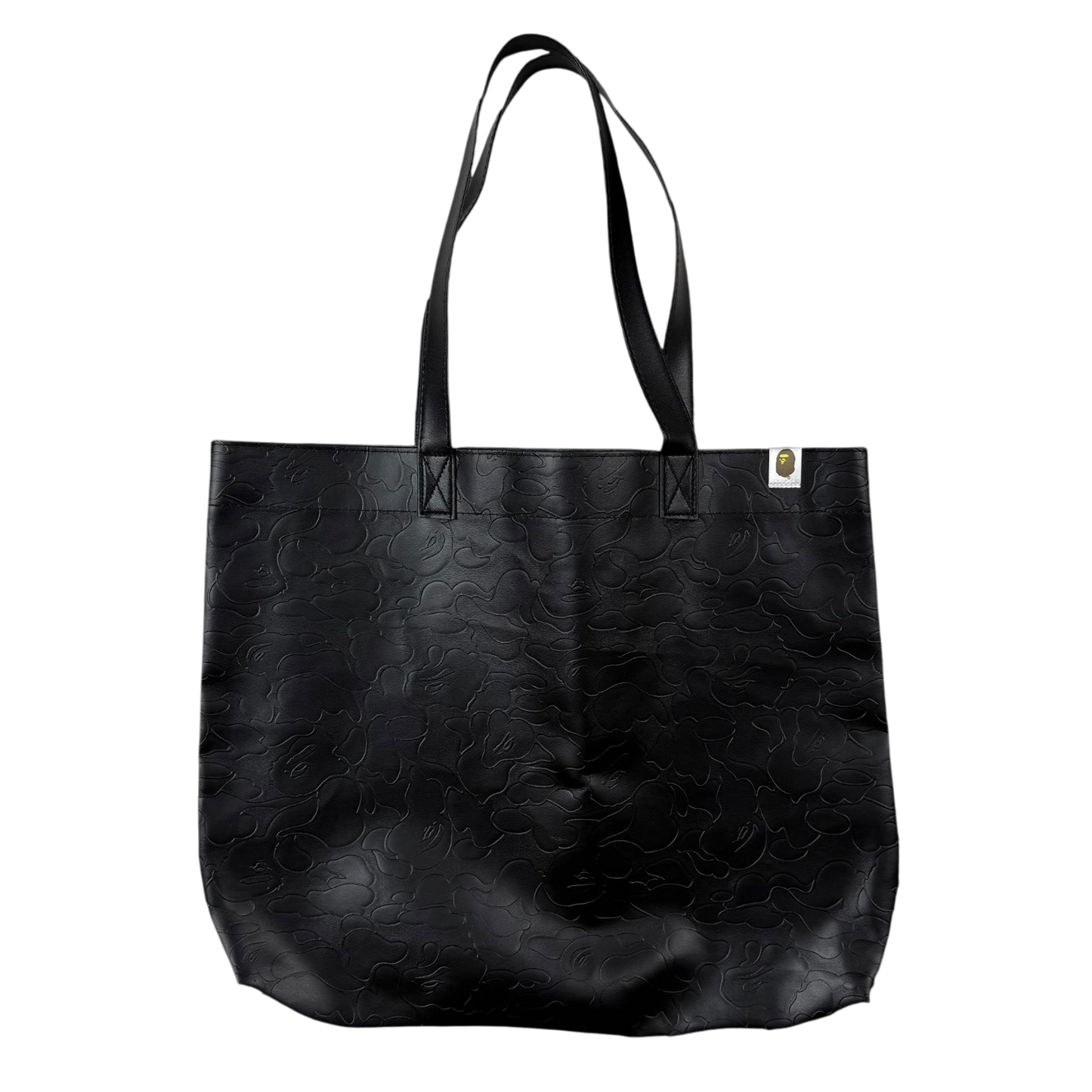 BAPE (A Bathing Ape) Solid Camo Faux Leather Tote Bag Black