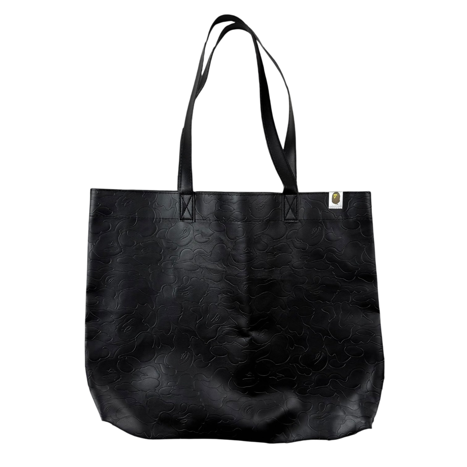 BAPE (A Bathing Ape) Solid Camo Faux Leather Tote Bag Black