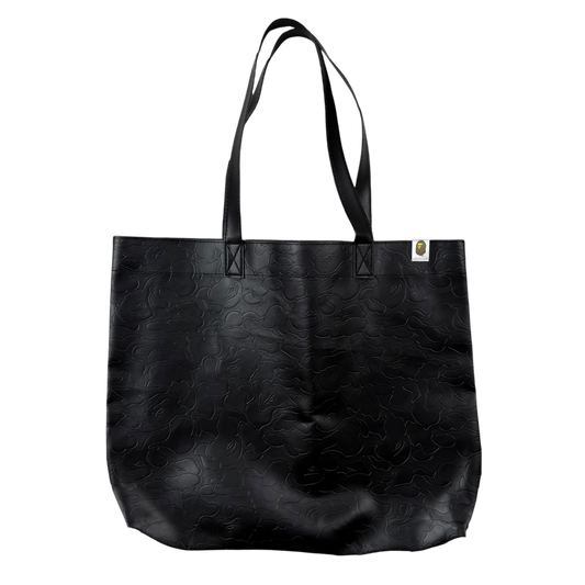 BAPE (A Bathing Ape) Solid Camo Faux Leather Tote Bag Black