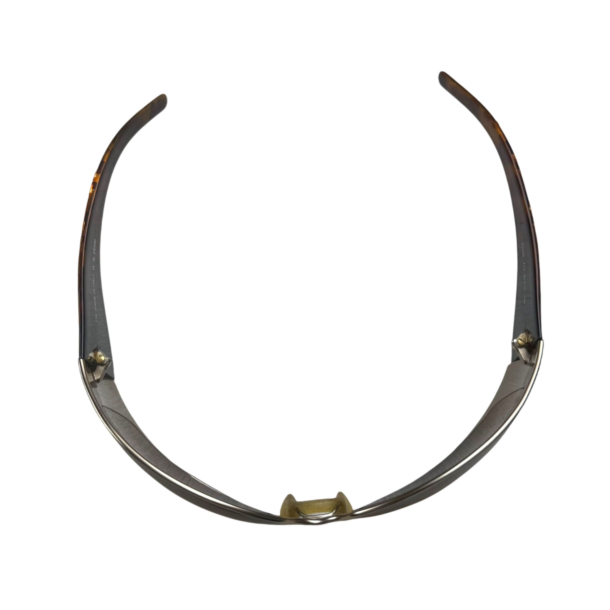 Fendi Metallic Shield Wrap Sunglasses Brown