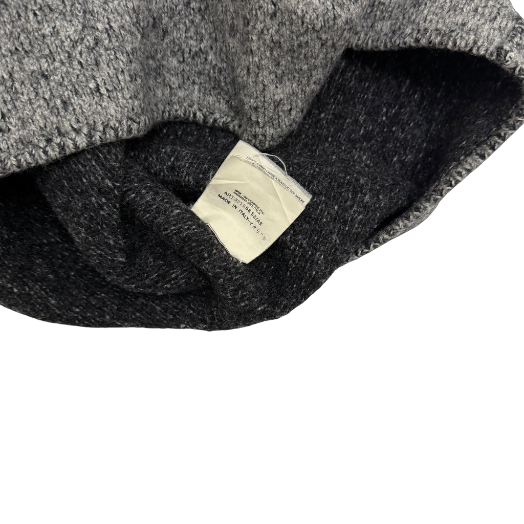 Stone Island AW 2000 Cropped Pure Wool Knit Sweatshirt Grey (fits M-XL womens)