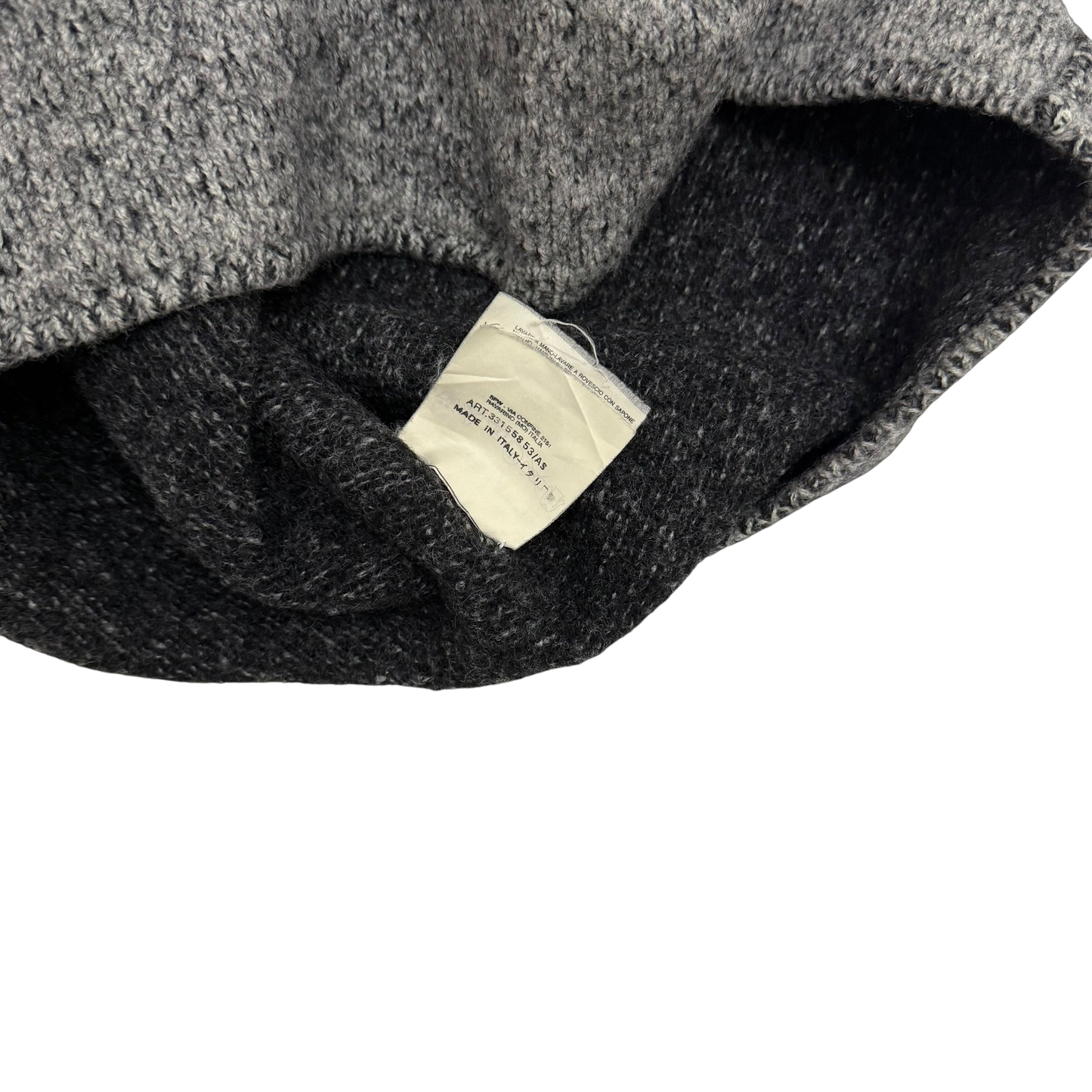 Stone Island AW 2000 Cropped Pure Wool Knit Sweatshirt Grey (fits M-XL womens)