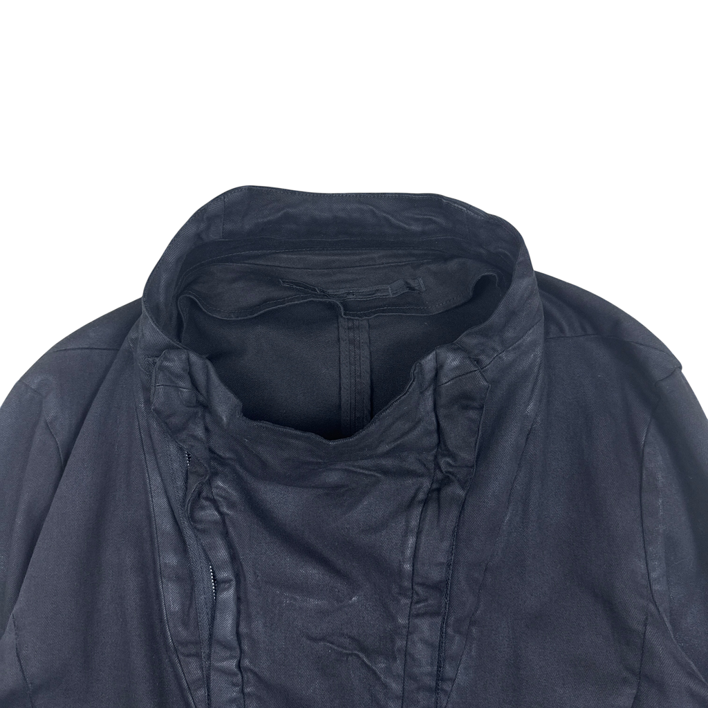 Julius SS15 Wax Denim Dual-Zip Fencing Jacket Black (Size L)