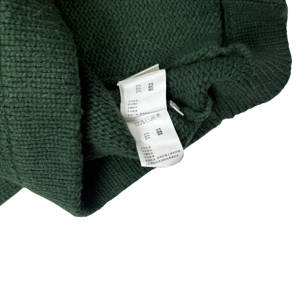 AAPE by A Bathing Ape Embroidered Knit Sweatshirt Cardigan Green (Size L)