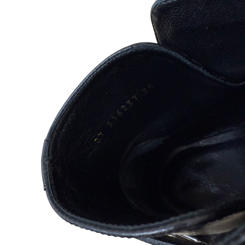 Saint Laurent Pointed Toe Leather Ankle Boots Black (Size EU39.5)
