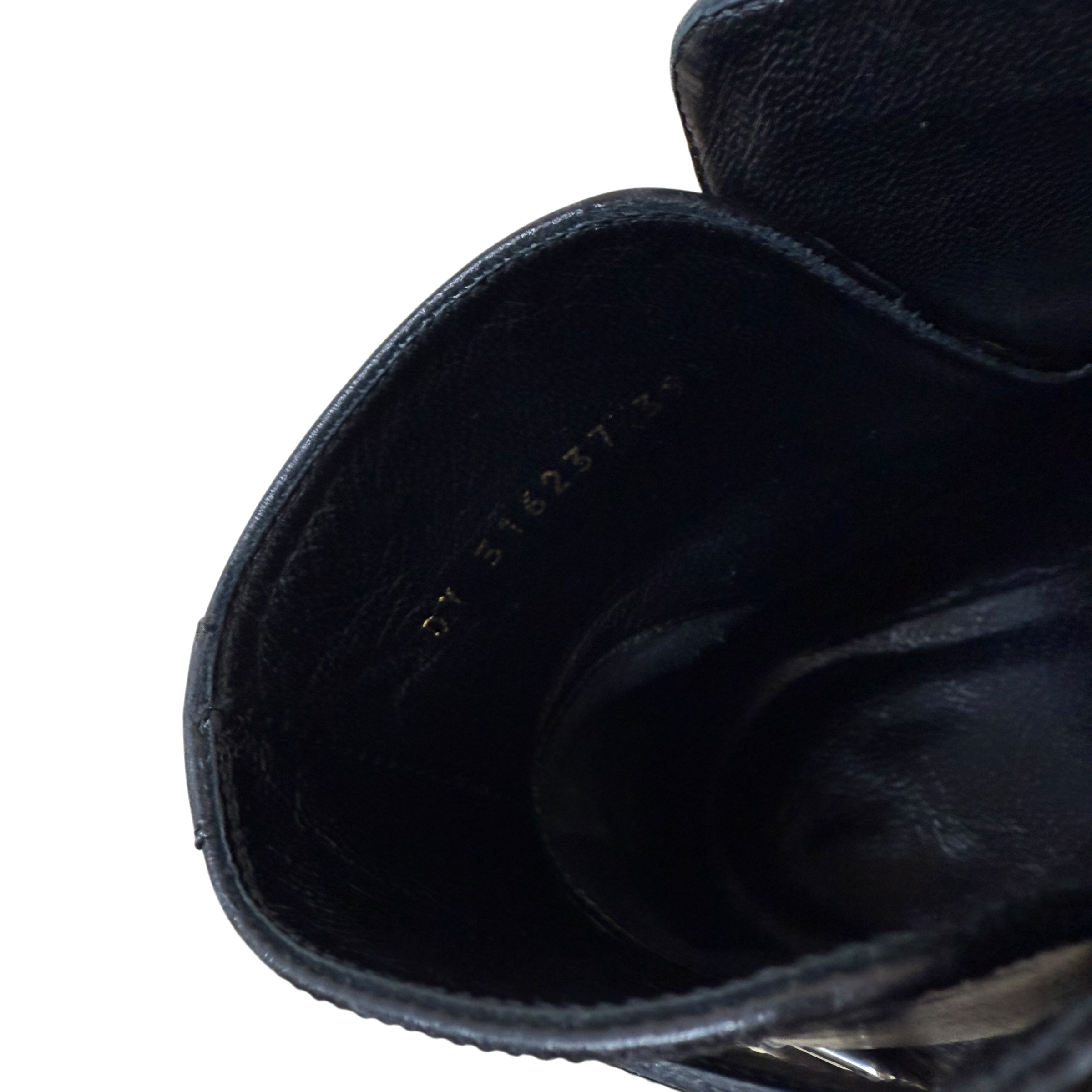 Saint Laurent Pointed Toe Leather Ankle Boots Black (Size EU39.5)