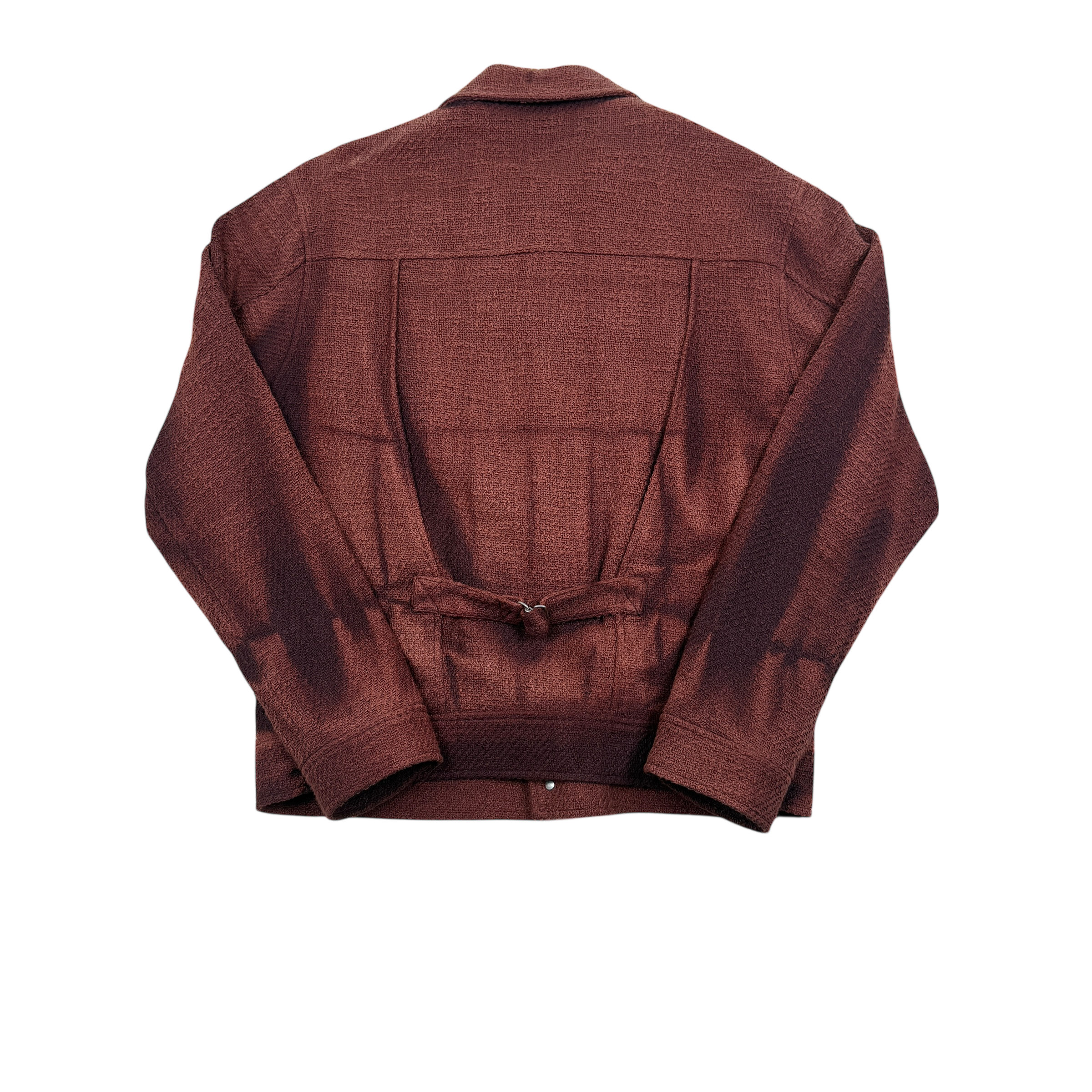 JiyongKim AW23 Sun-Bleached Tweed Trucker Jacket Red (Size L)