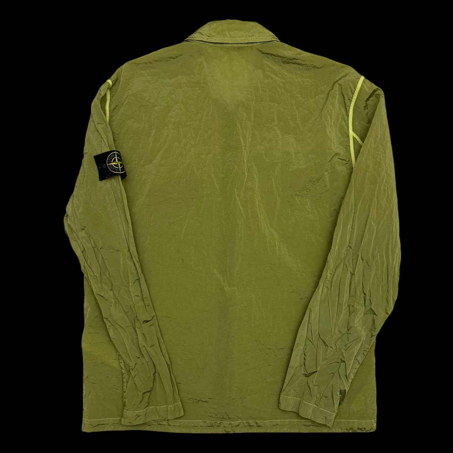 Stone Island Garment-Dyed Nylon Metal Overshirt ‘Lemon Green’ (Fits L-XL)