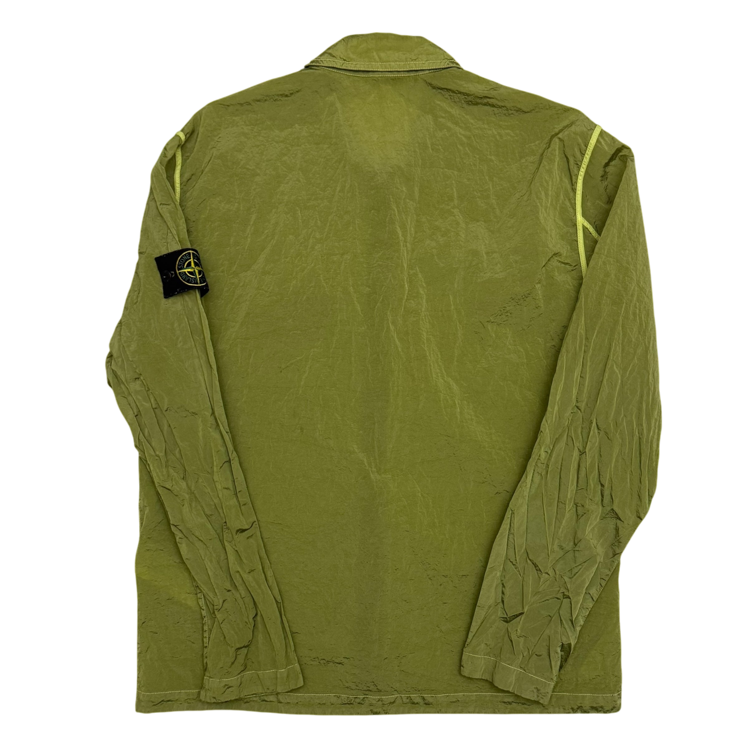 Stone Island Garment-Dyed Nylon Metal Overshirt ‘Lemon Green’ (Fits L-XL)