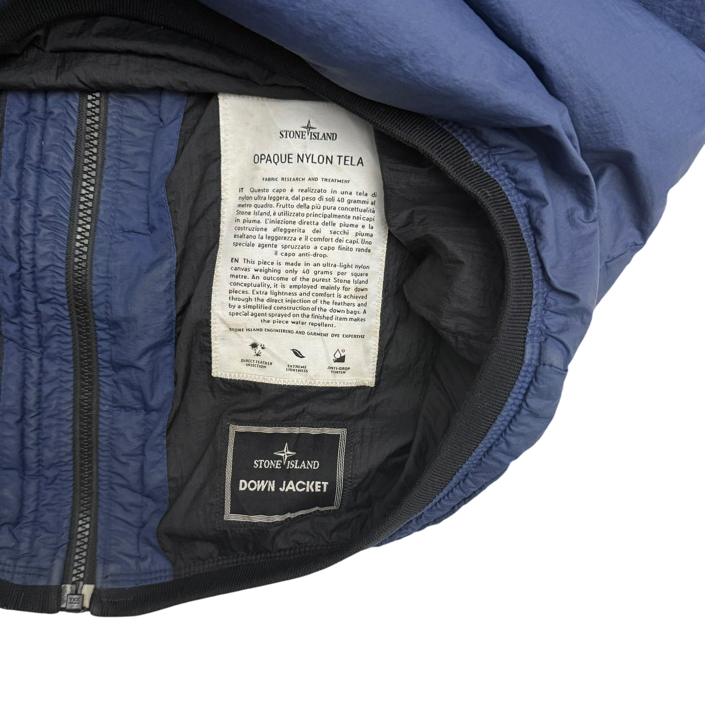 Stone Island AW11 Opaque Nylon Tela Down Puffer Gilet Navy (Fits L)