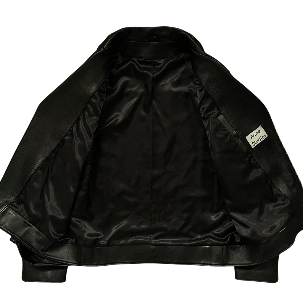 AW17 Acne Studios Nate Clean Black Leather Jacket (Fits L)