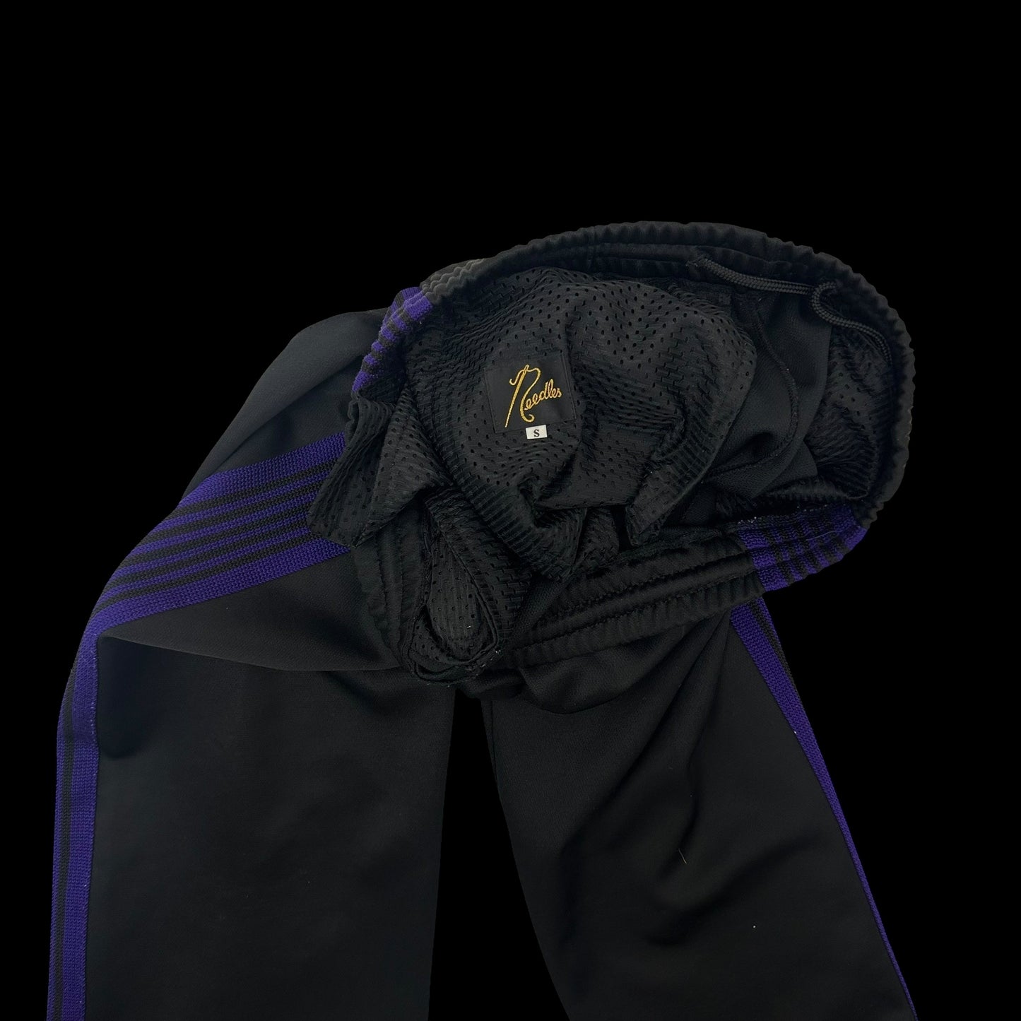 Needles Poly Smooth Track Pants Black/Purple (Size S)