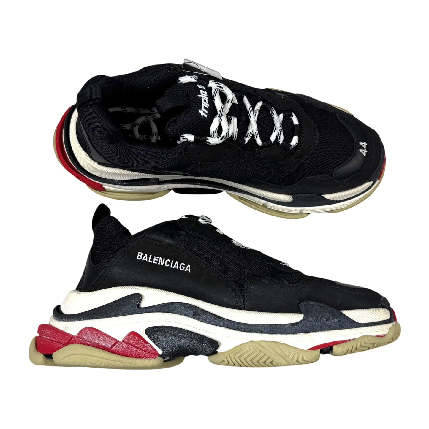 Balenciaga Triple S Black White Red (2018 Reissue) (US11/UK10/EU44)