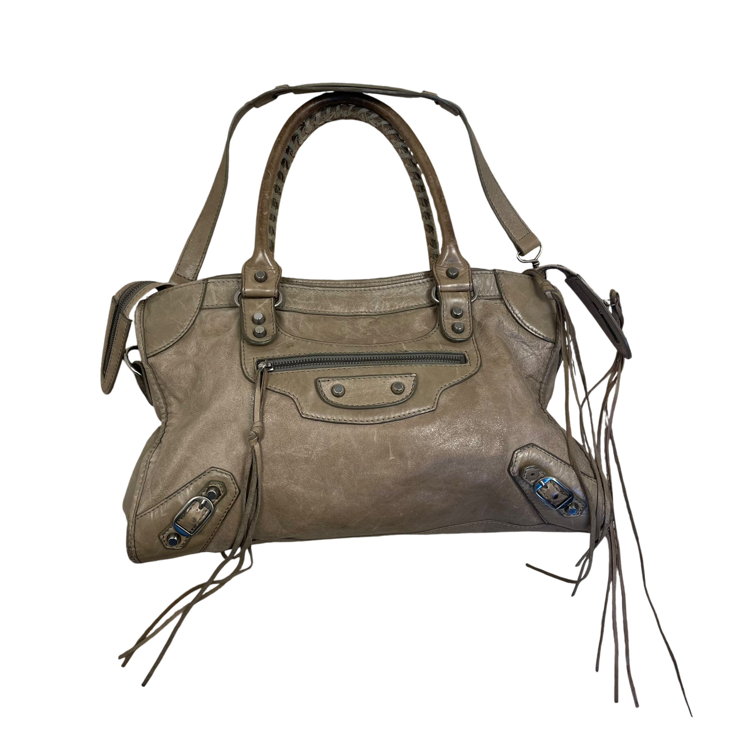 Balenciaga Leather City Bag Taupe