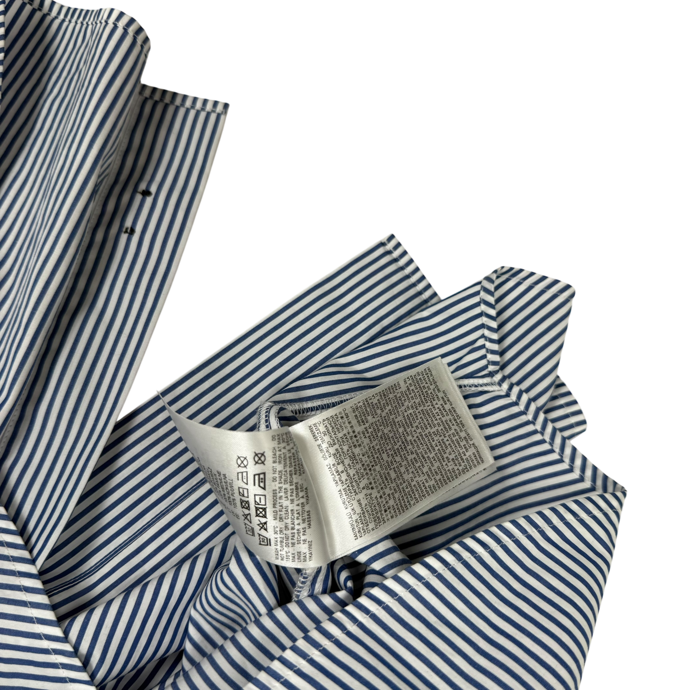 Diesel D Logo embroidered LS Striped Shirt Blue/White (Fits M-L)