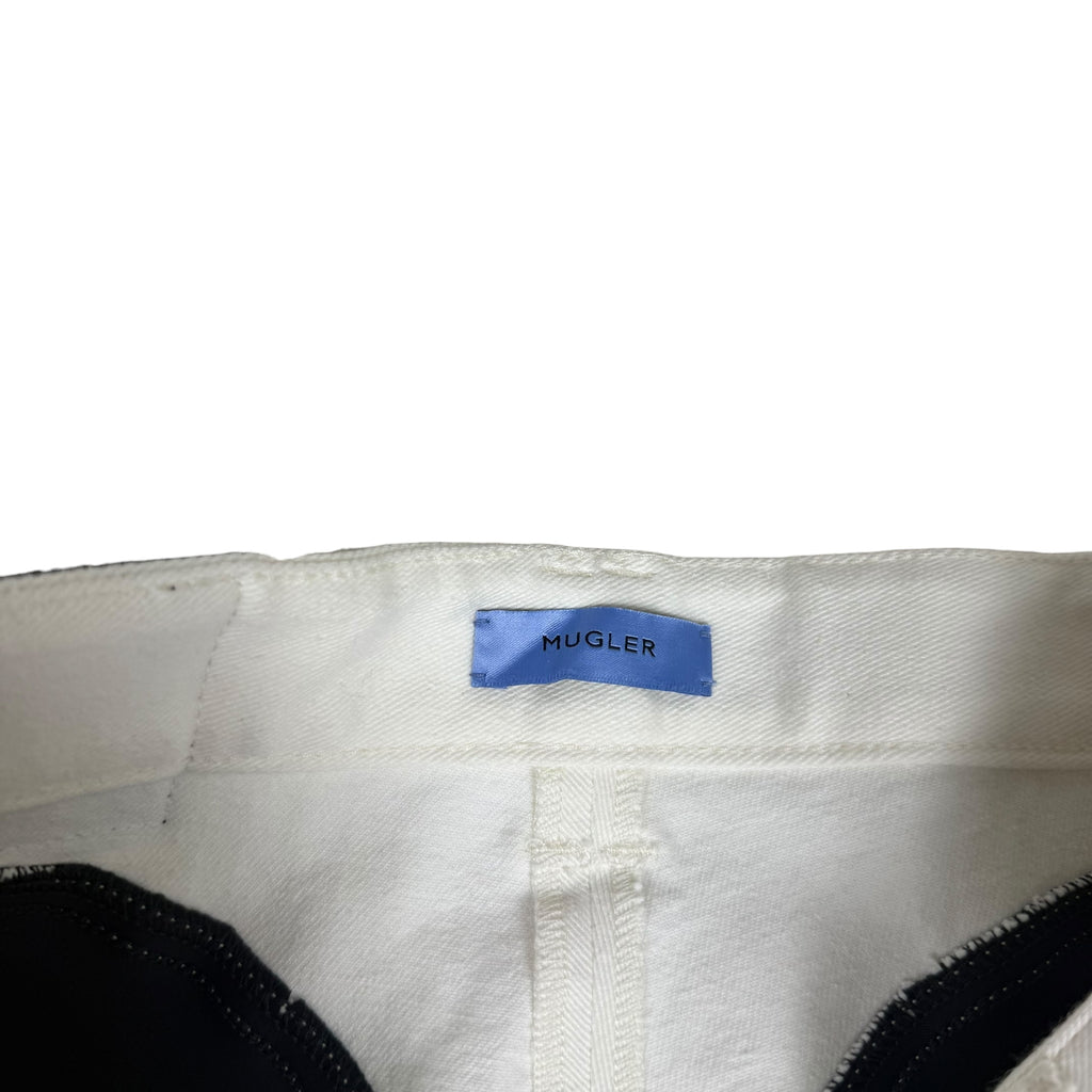 Mugler Spiral Slit Jeans White/Black (Size 42)