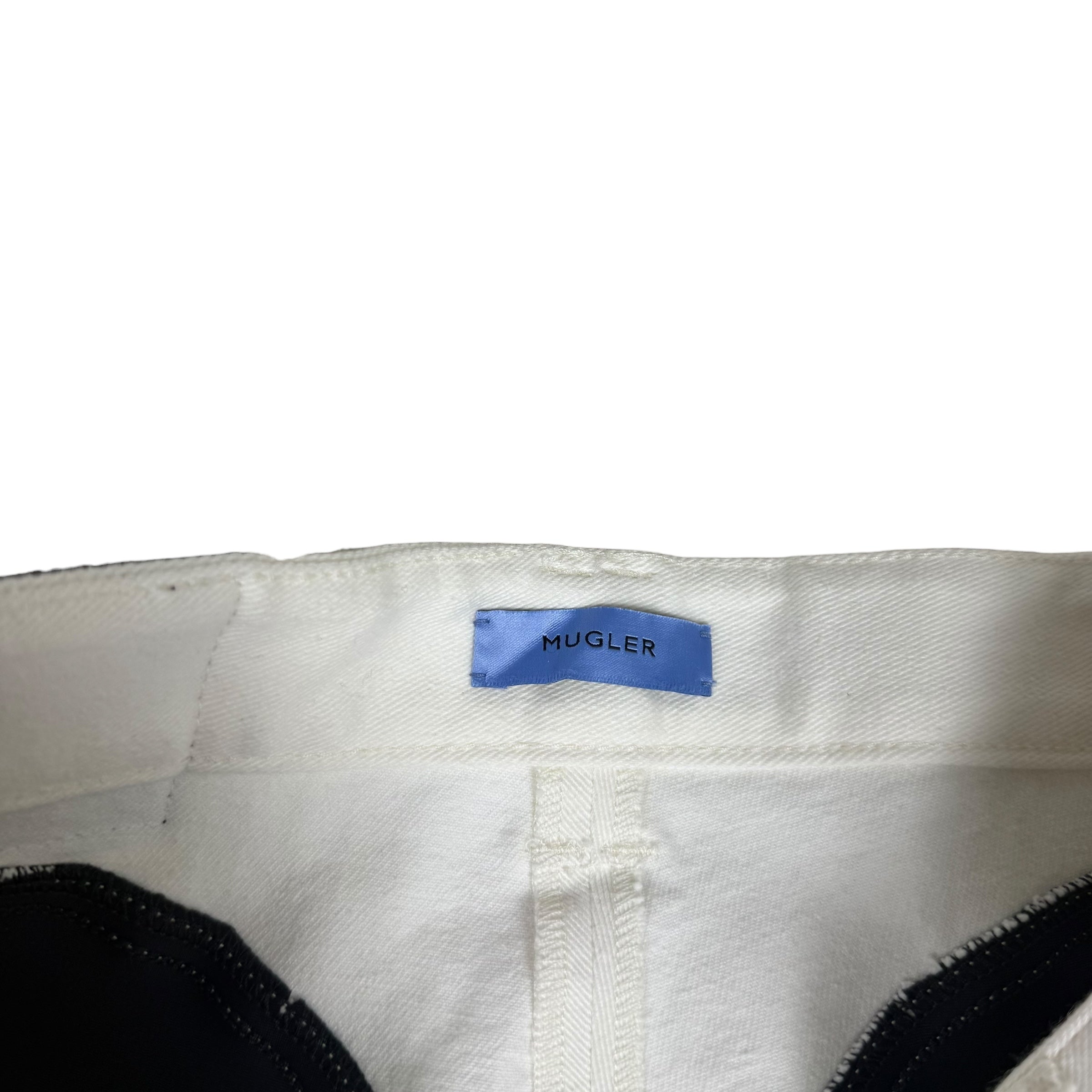 Mugler Spiral Slit Jeans White/Black (Size 42)