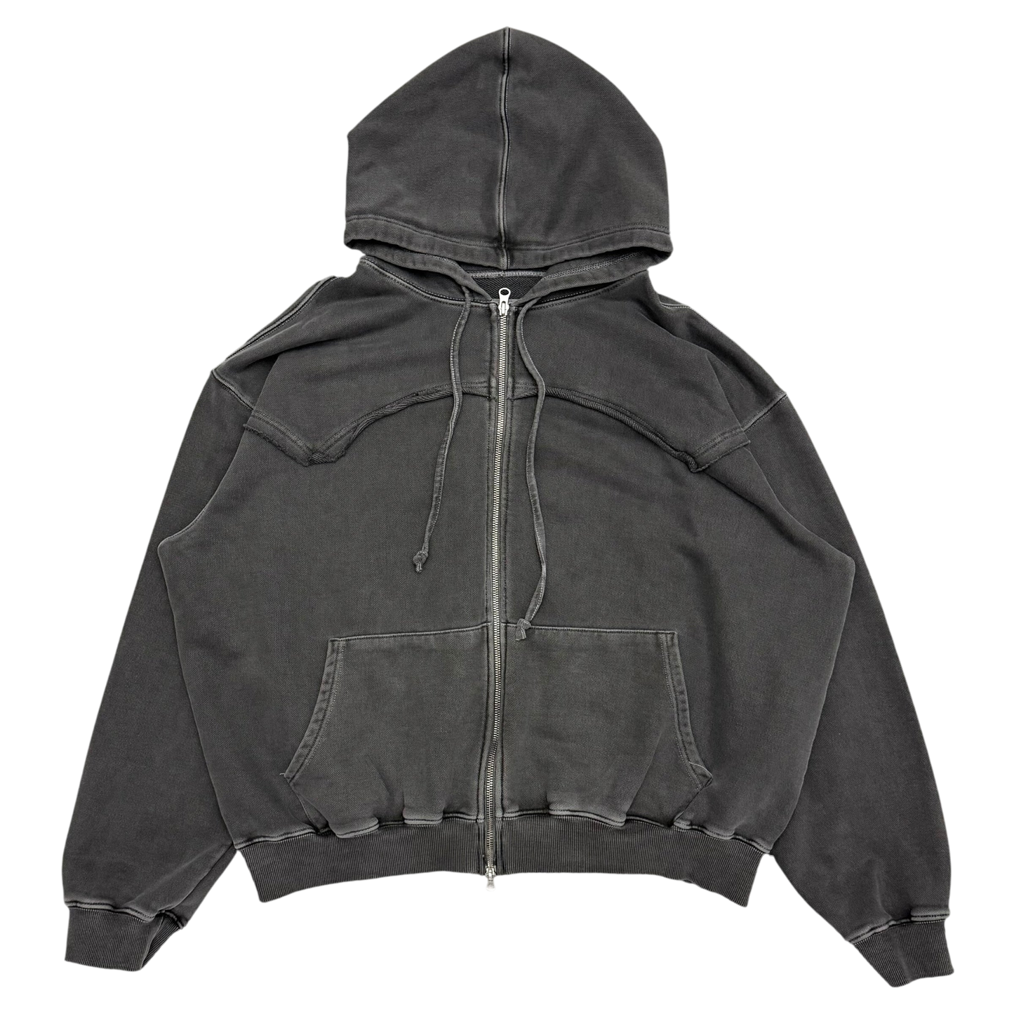 T By Birthdaysuit Heavyweight Zip-Up Hoodie Charcoal (Fits L-XL)