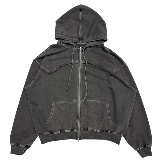 T By Birthdaysuit Heavyweight Zip-Up Hoodie Charcoal (Fits L-XL)