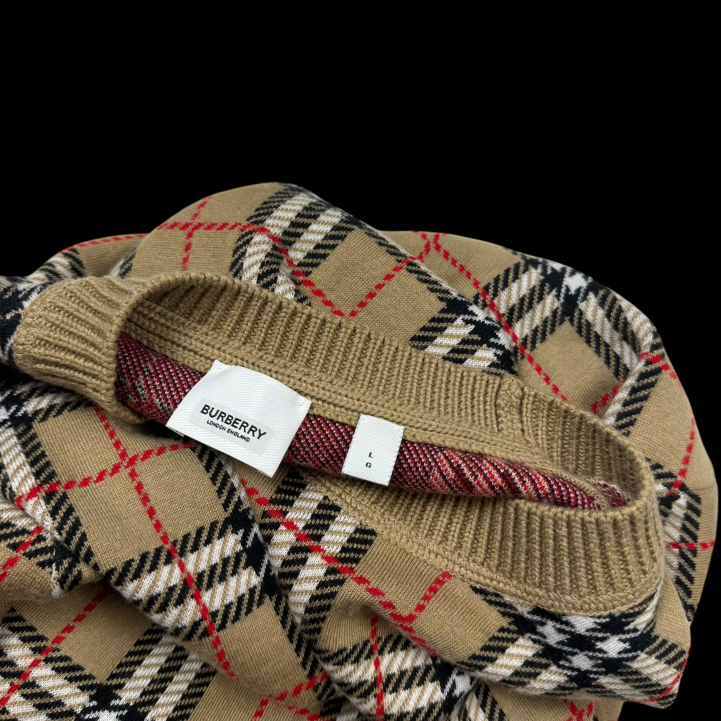 Burberry FW19 Nova Check Fletcher Sweatshirt Beige (Size L)