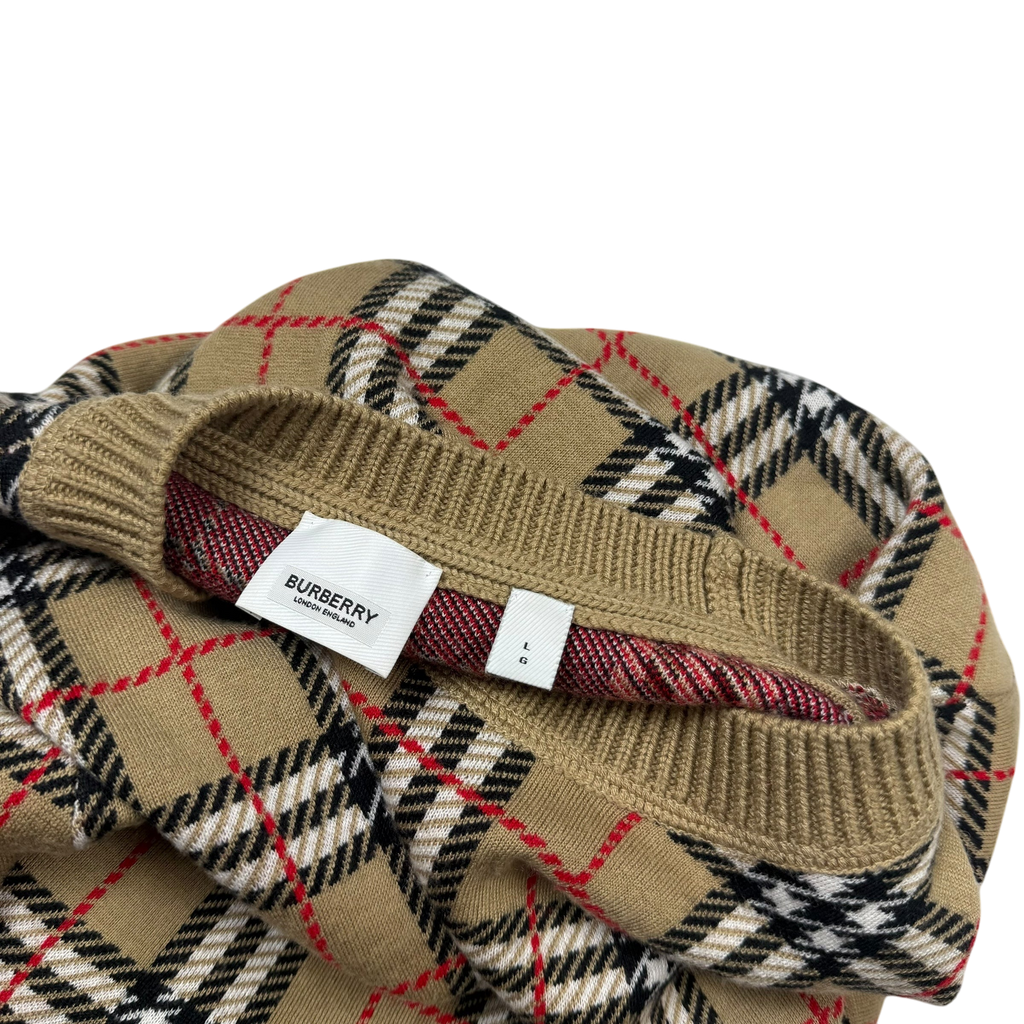 Burberry FW19 Nova Check Fletcher Sweatshirt Beige (Size L)