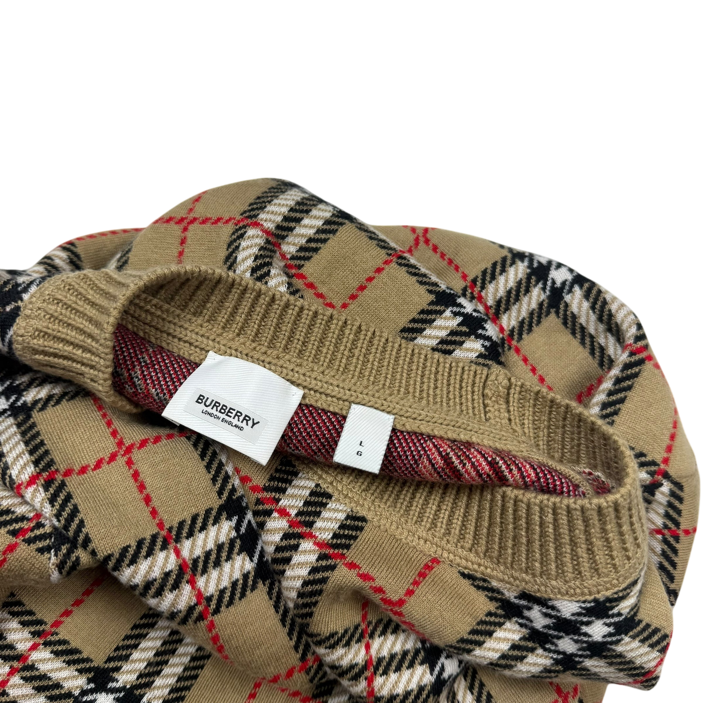 Burberry FW19 Nova Check Fletcher Sweatshirt Beige (Size L)