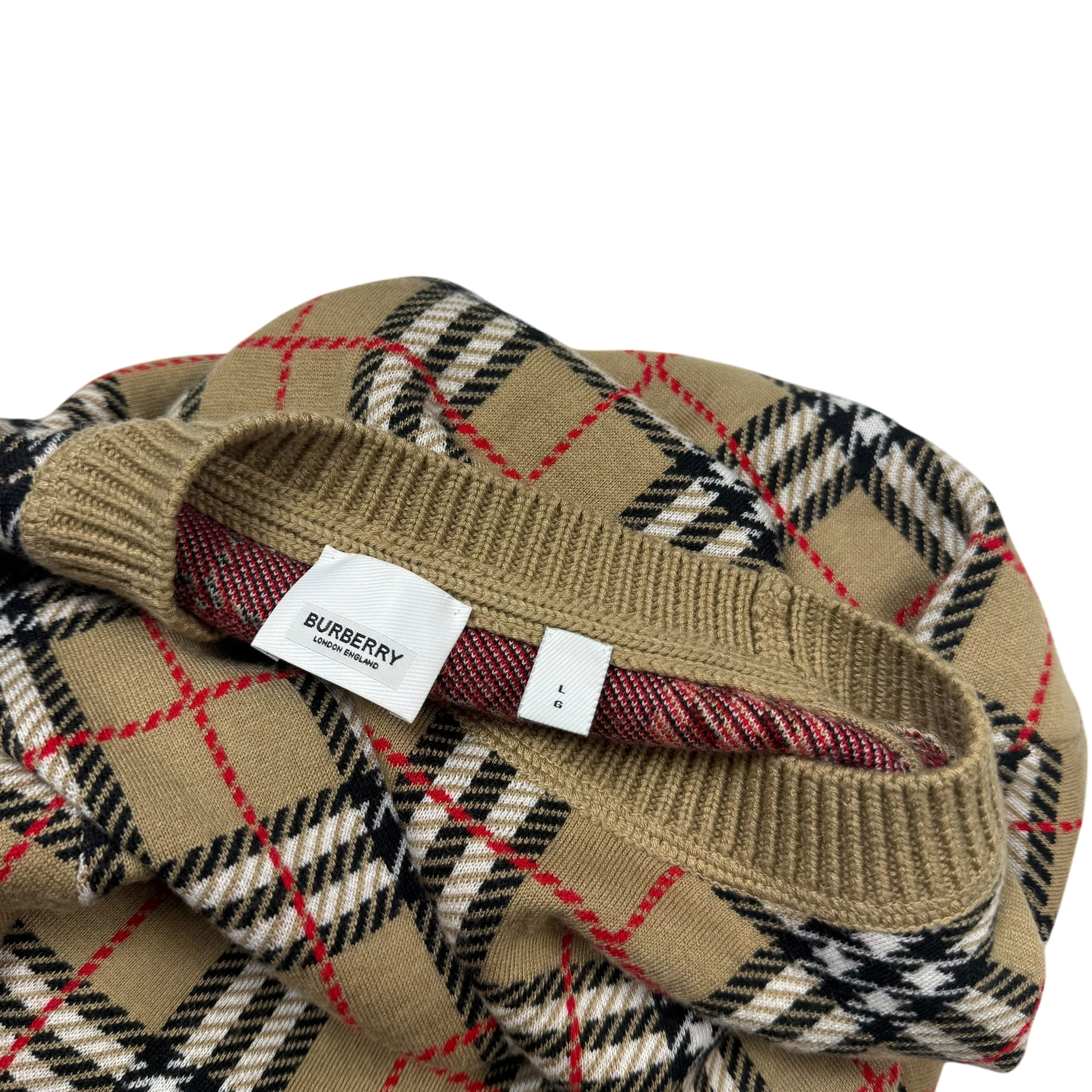 Burberry FW19 Nova Check Fletcher Sweatshirt Beige (Size L)