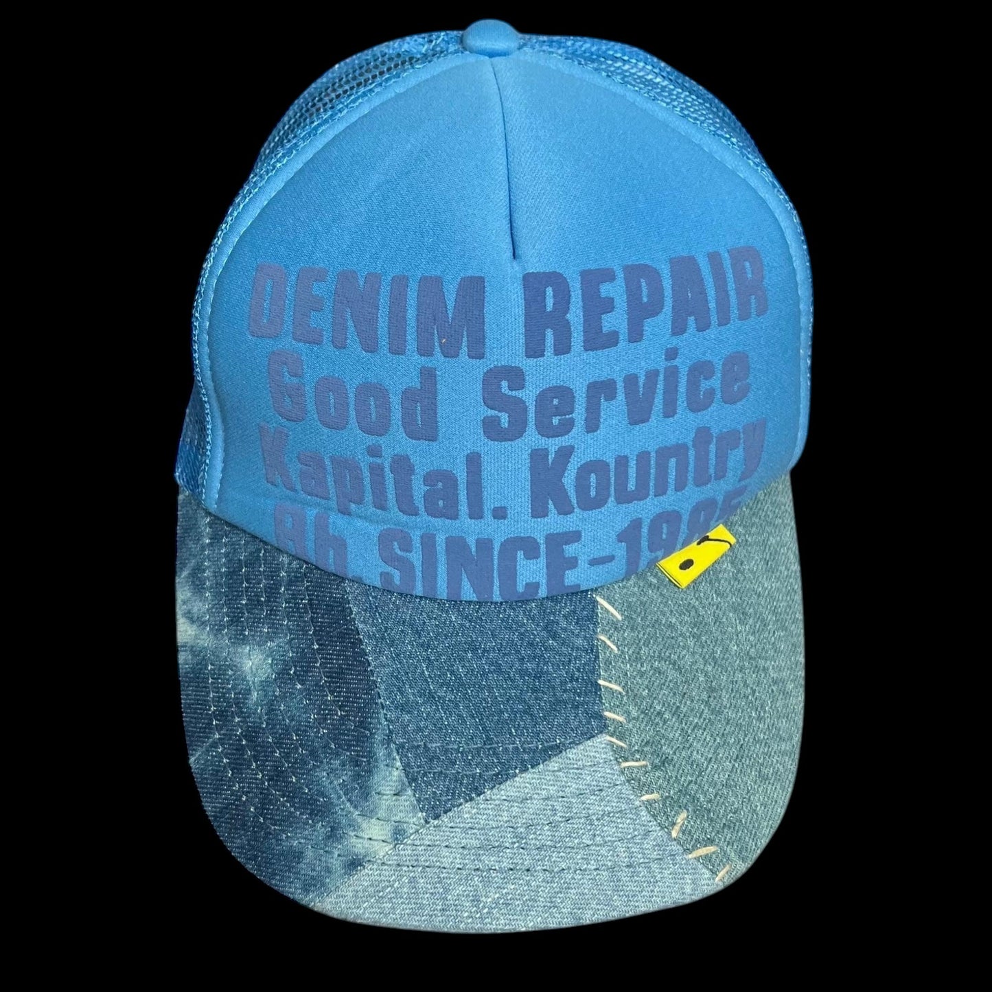 Kapital ‘Denim Repair Service’ Denim Reconstruction Trucker Cap Blue/Blue