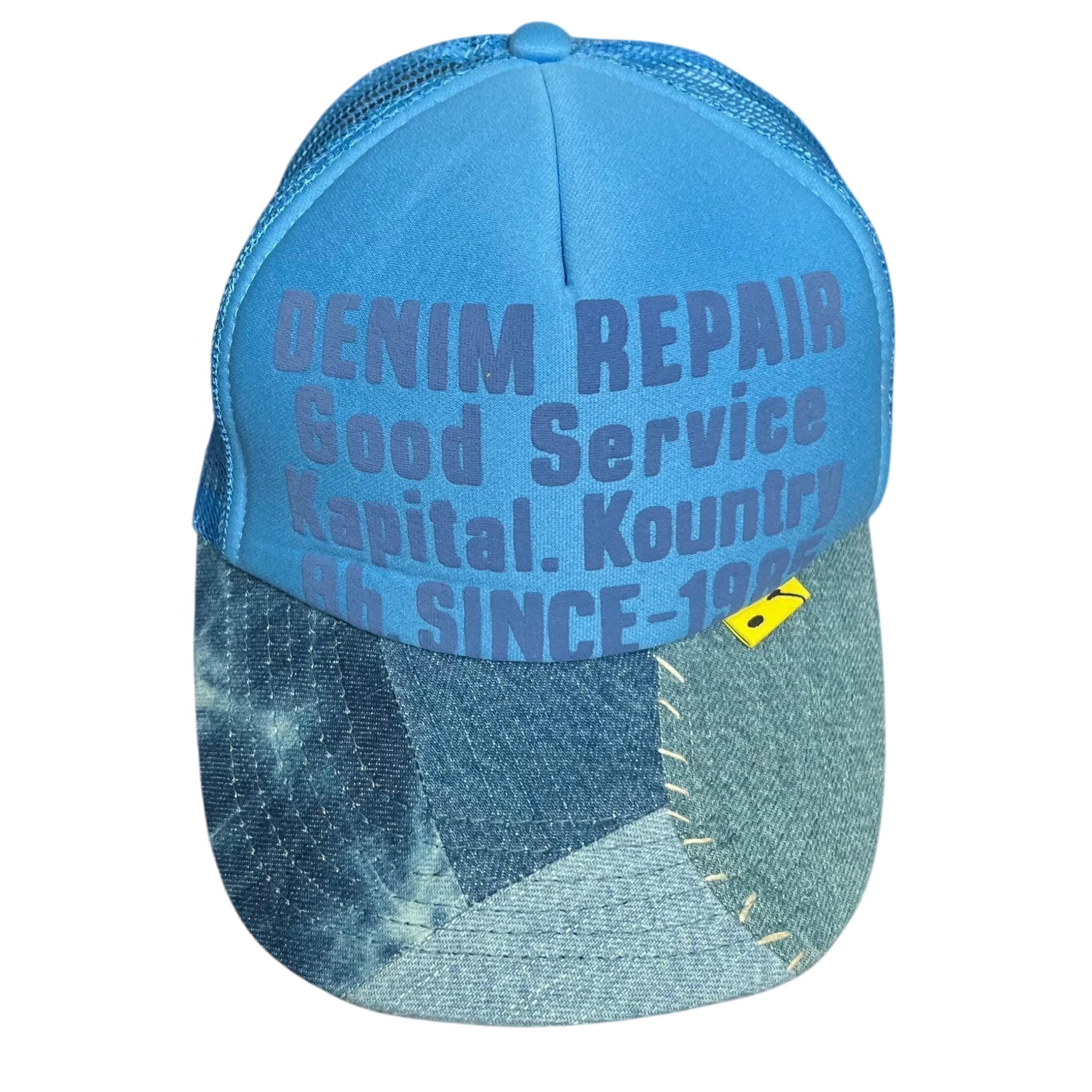 Kapital ‘Denim Repair Service’ Denim Reconstruction Trucker Cap Blue/Blue